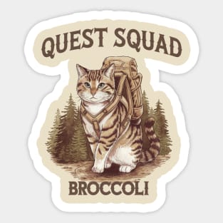 Quest Fantasy Squad Broccoli Funny Cat Sticker